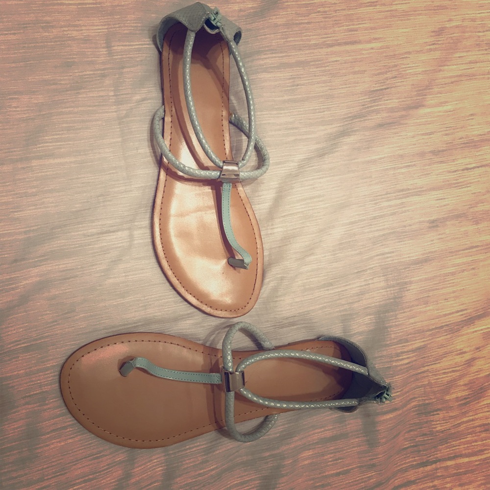 Light blue Fergalicious strap sandals